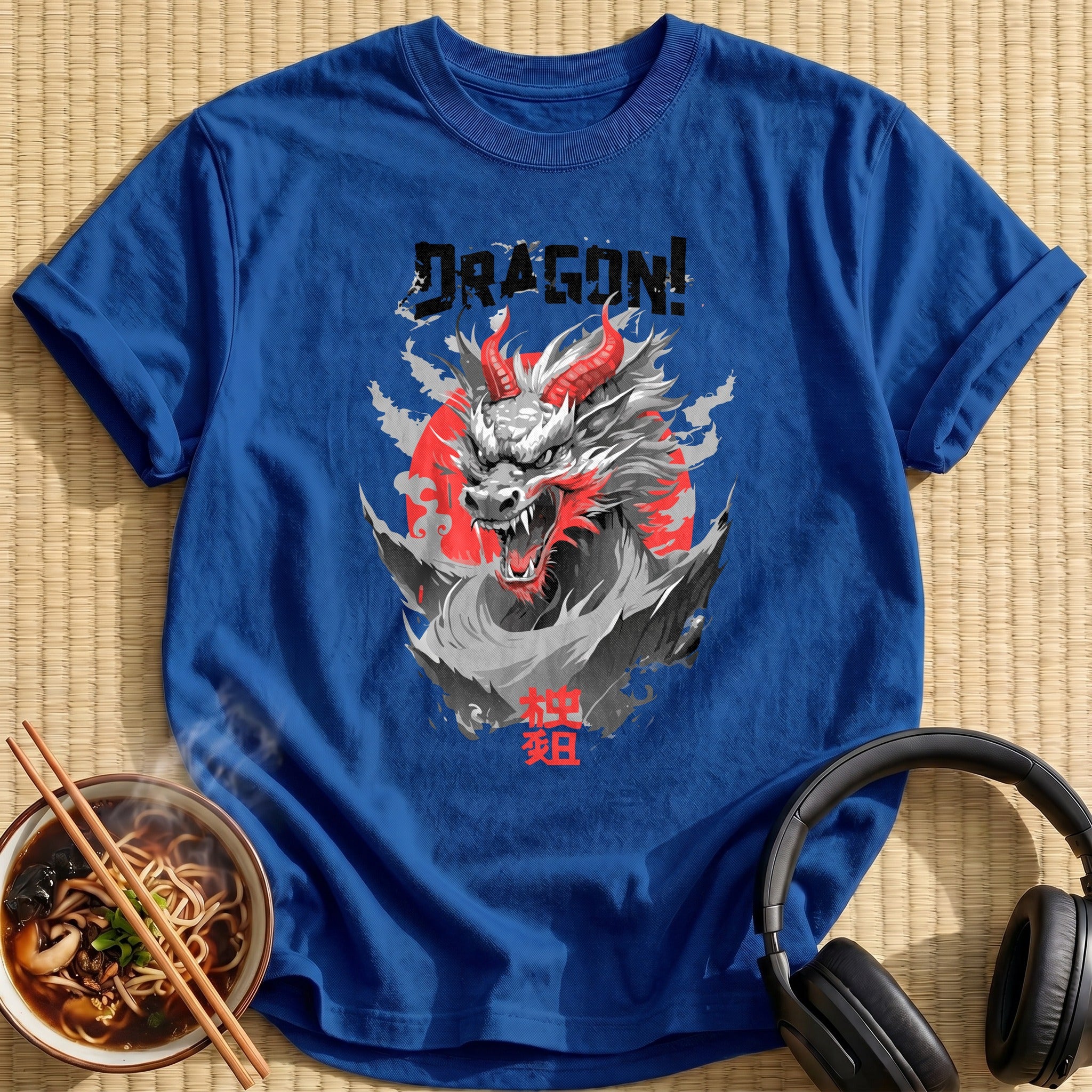 Fierce Horned Dragon Head Roaring - Royal