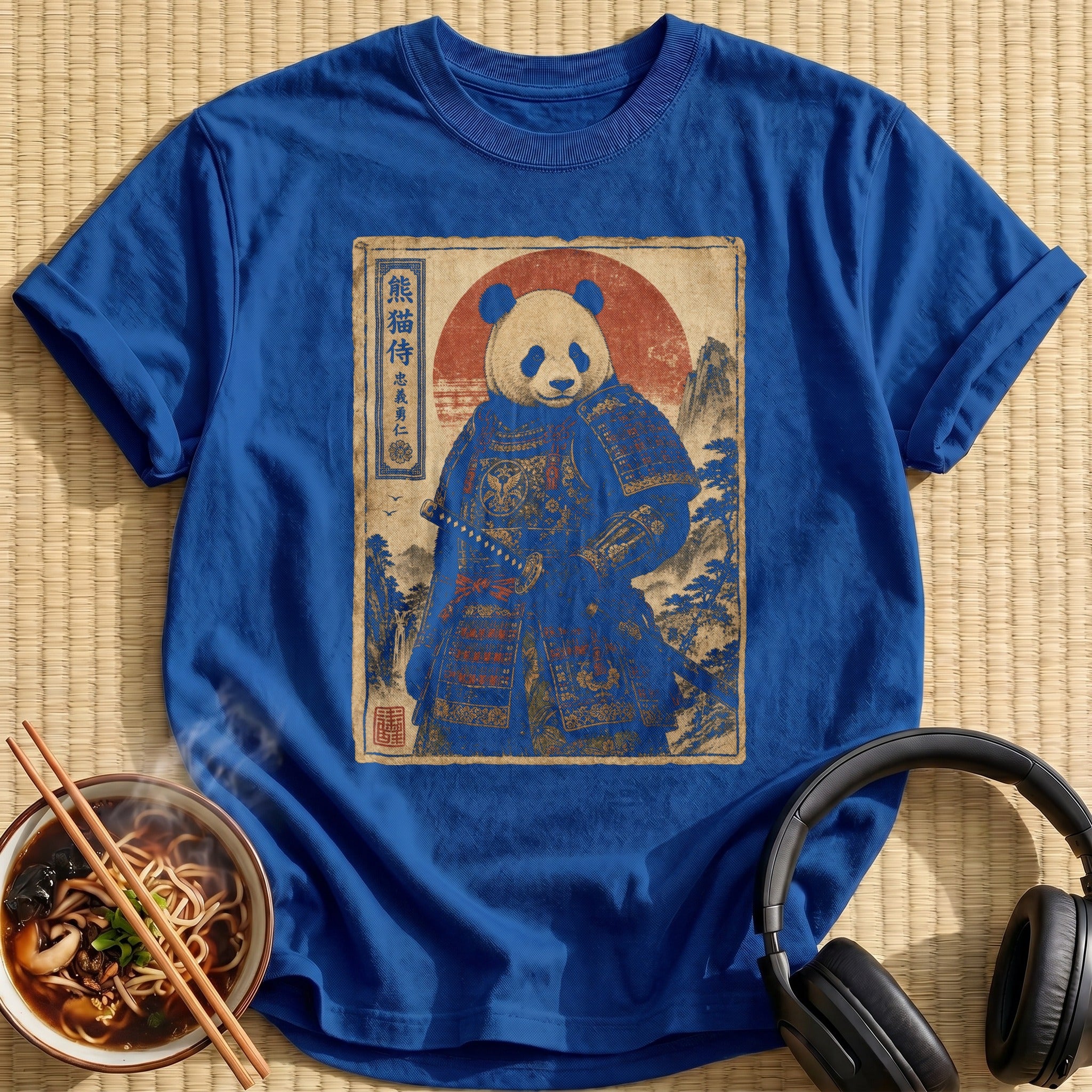 Giant Panda Samurai Red Sun