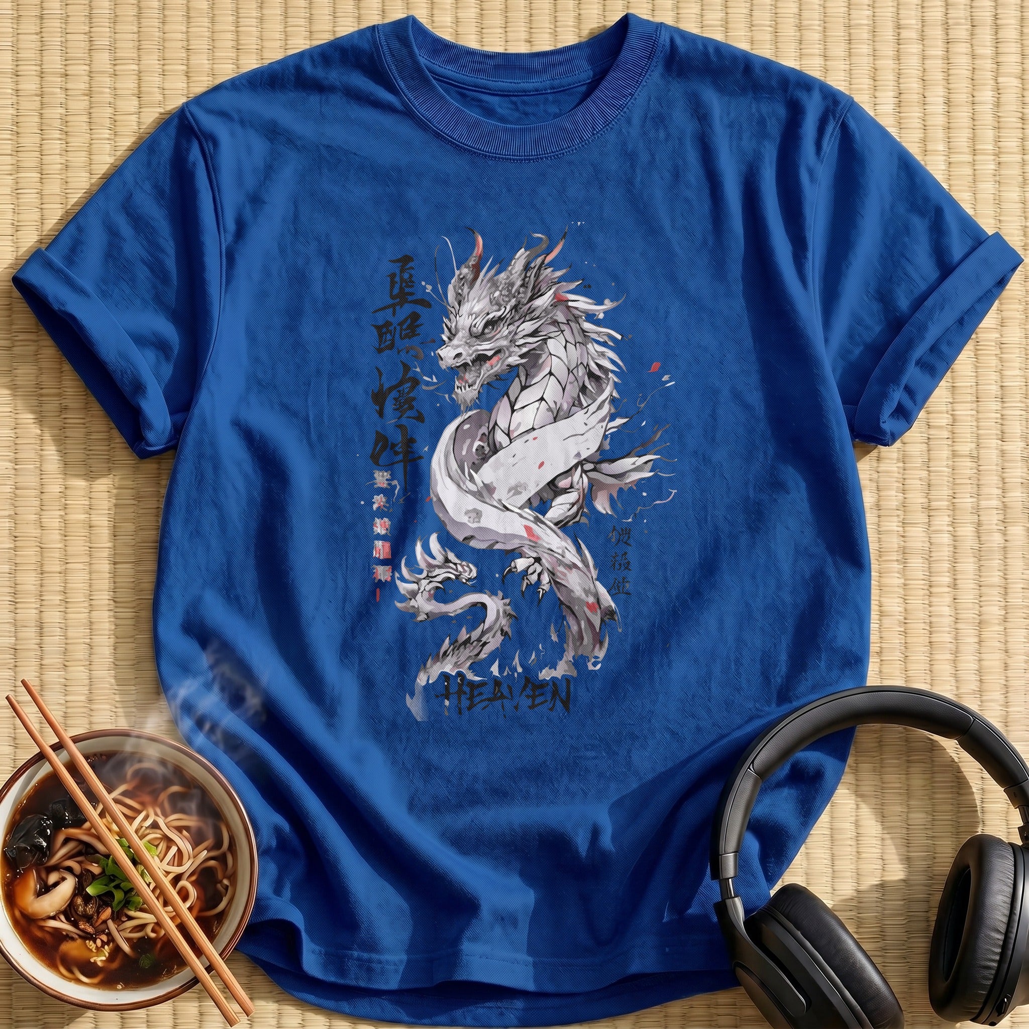 Heaven Silver Dragon Ink Wash Art - Royal