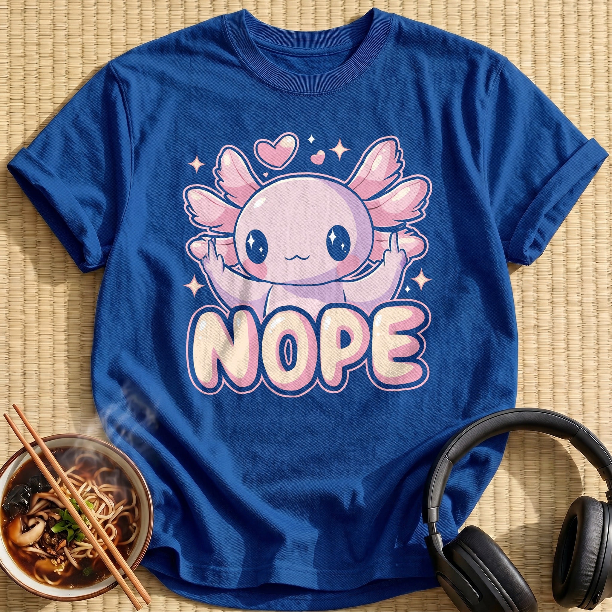 Kawaii Chibi Axolotl Saying Nope