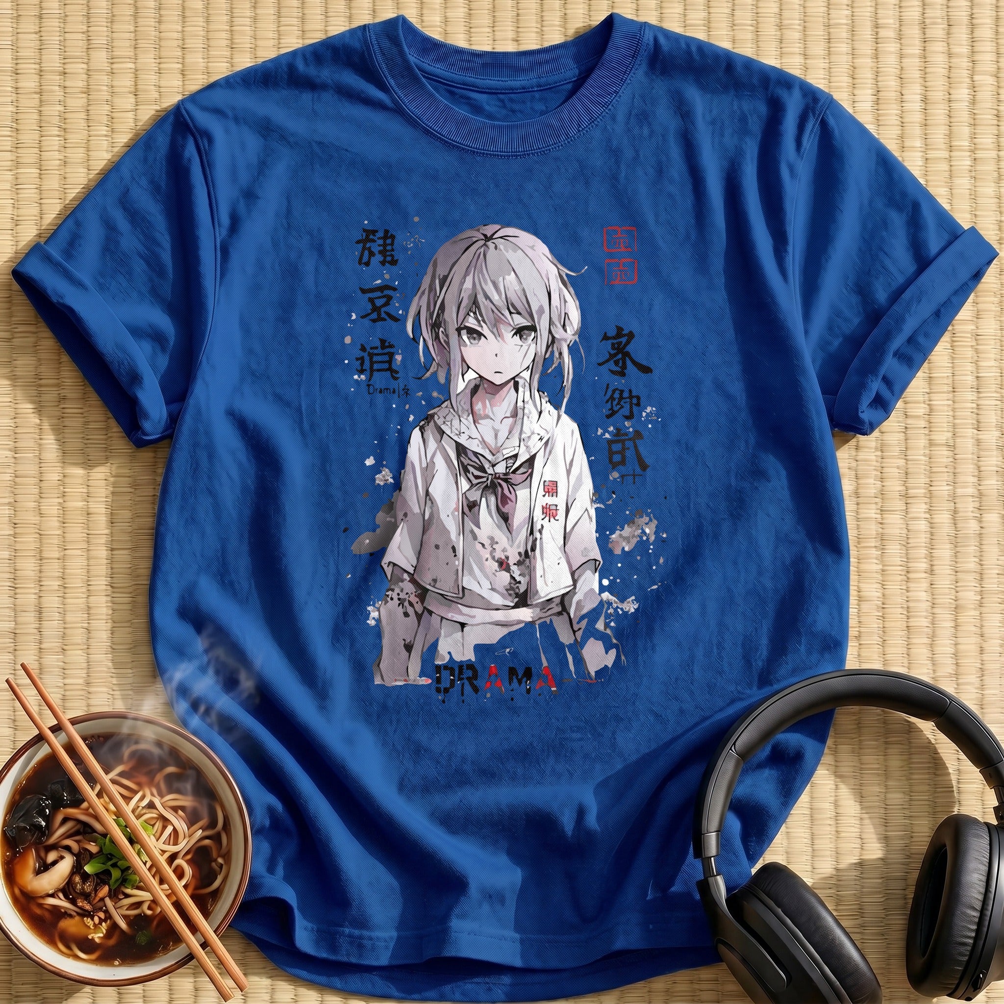 Moody Grey Anime Schoolgirl Portrait - Royal