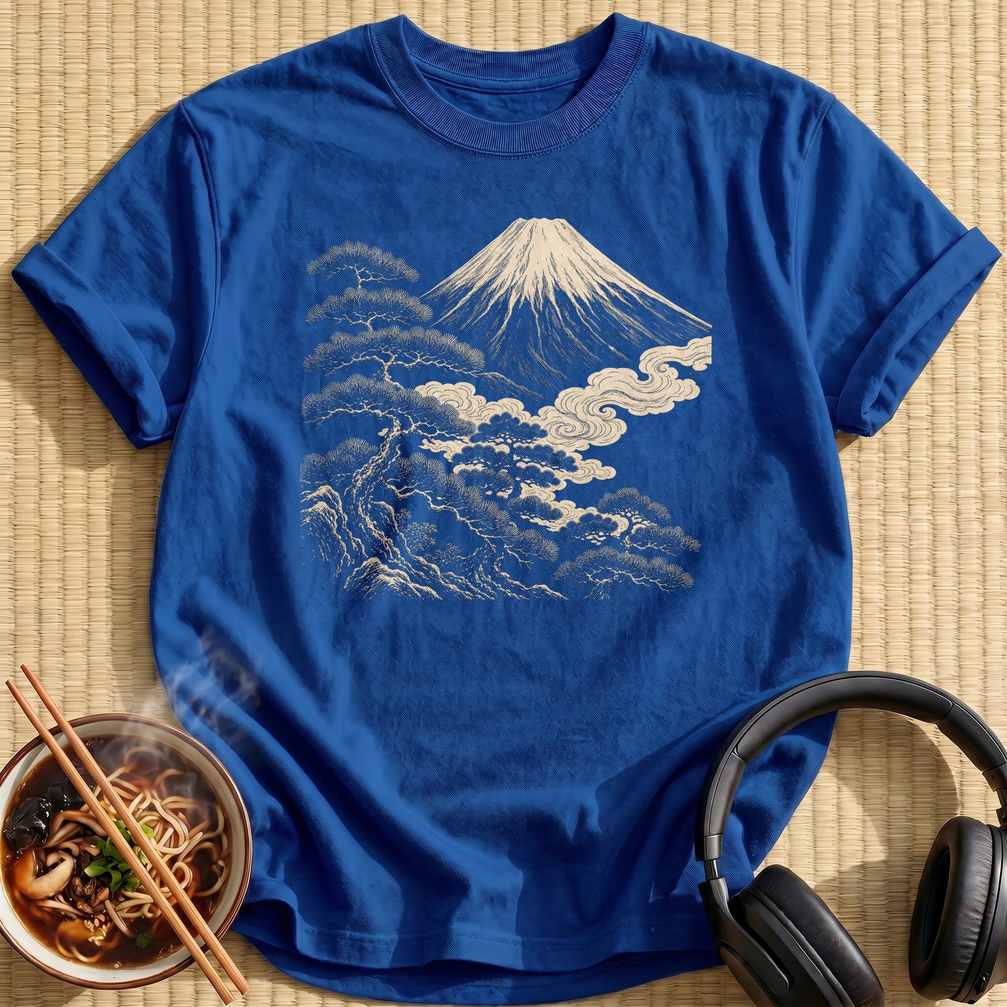 Mount Fuji Pine Swirling Clouds