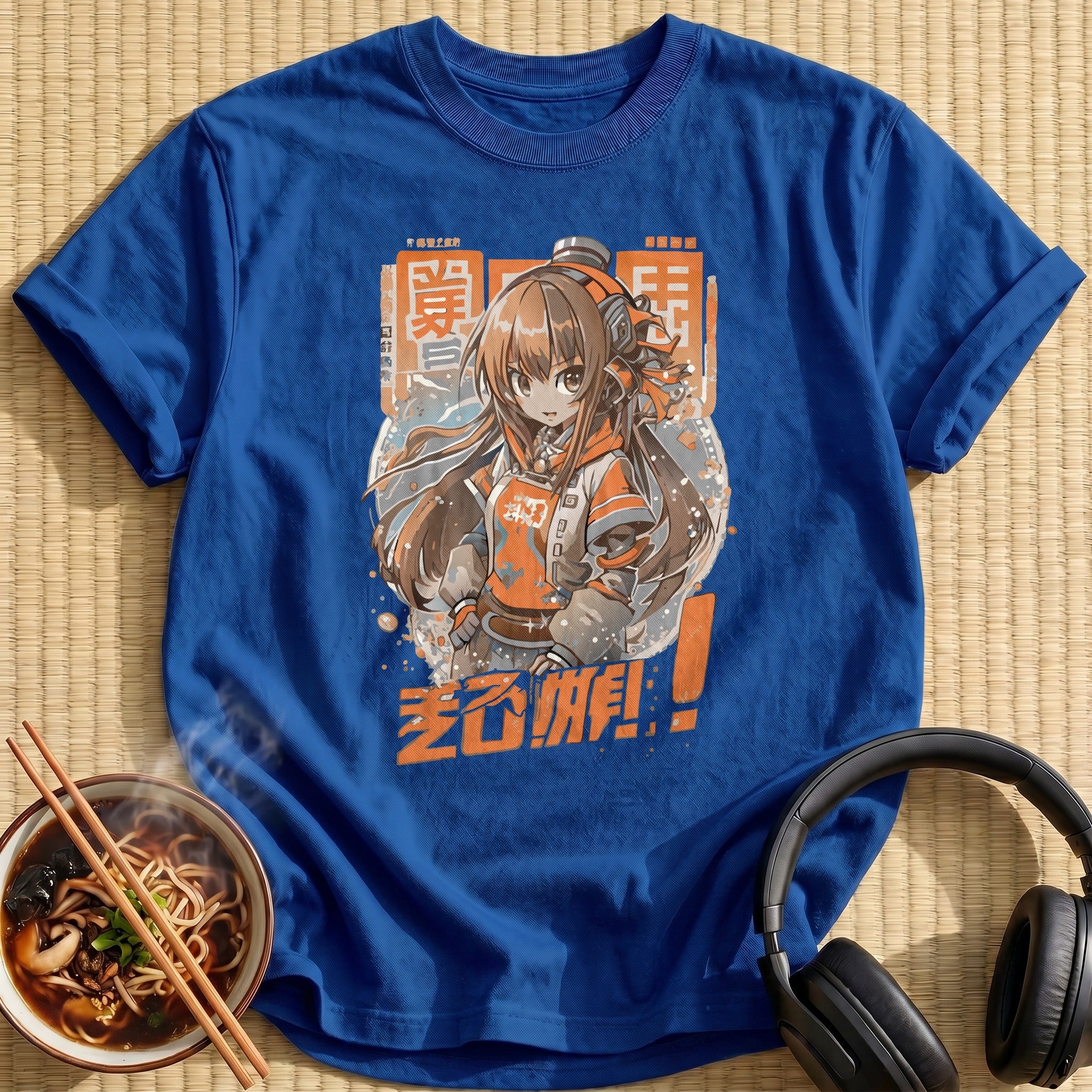 Orange Headphones Anime Gamer Girl - Royal