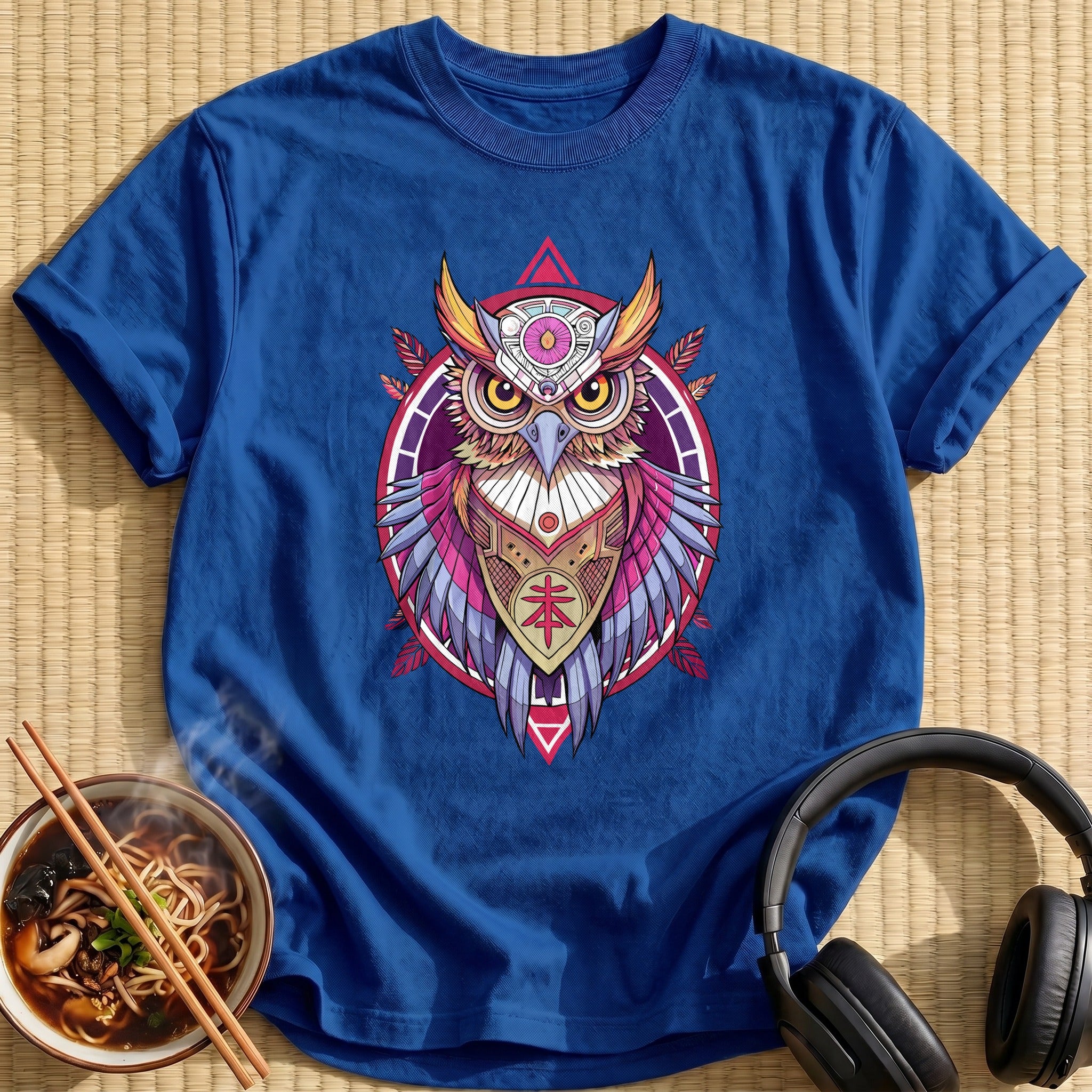 Ornate Mechanical Owl Mandala Portrait - Royal