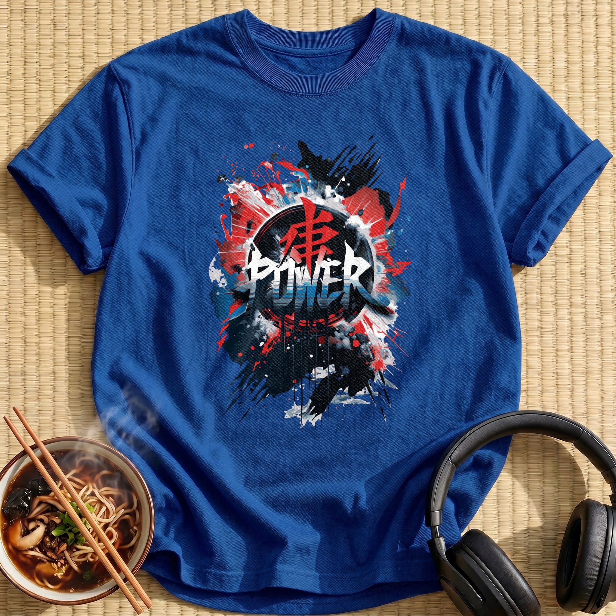 Power Kanji Ink Splatter Graffiti - Royal
