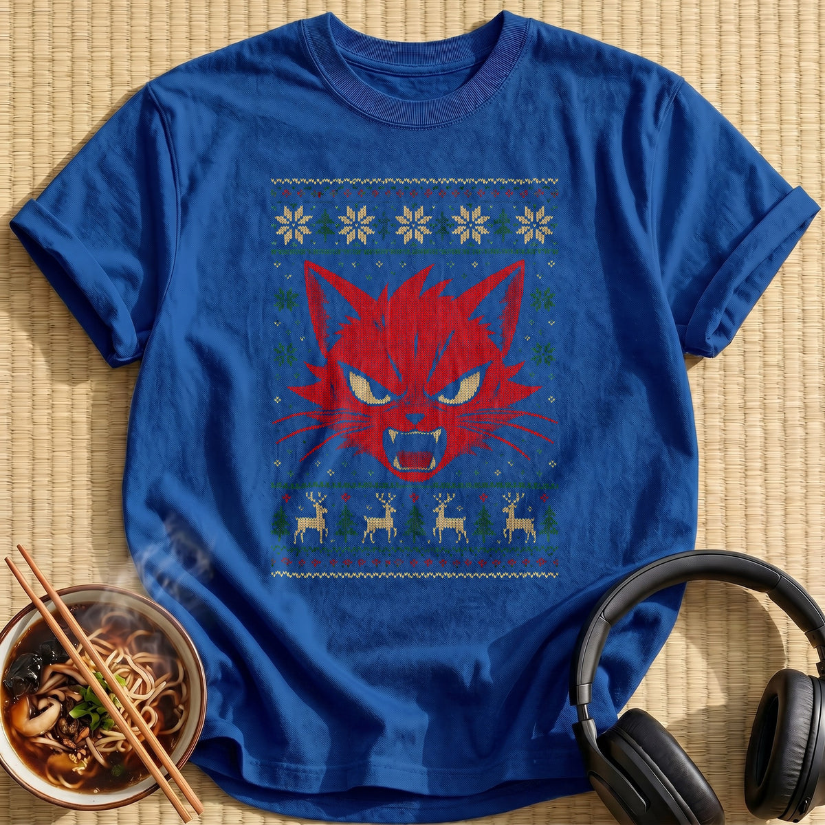 Red Anime Cat Sweater 47 - Royal