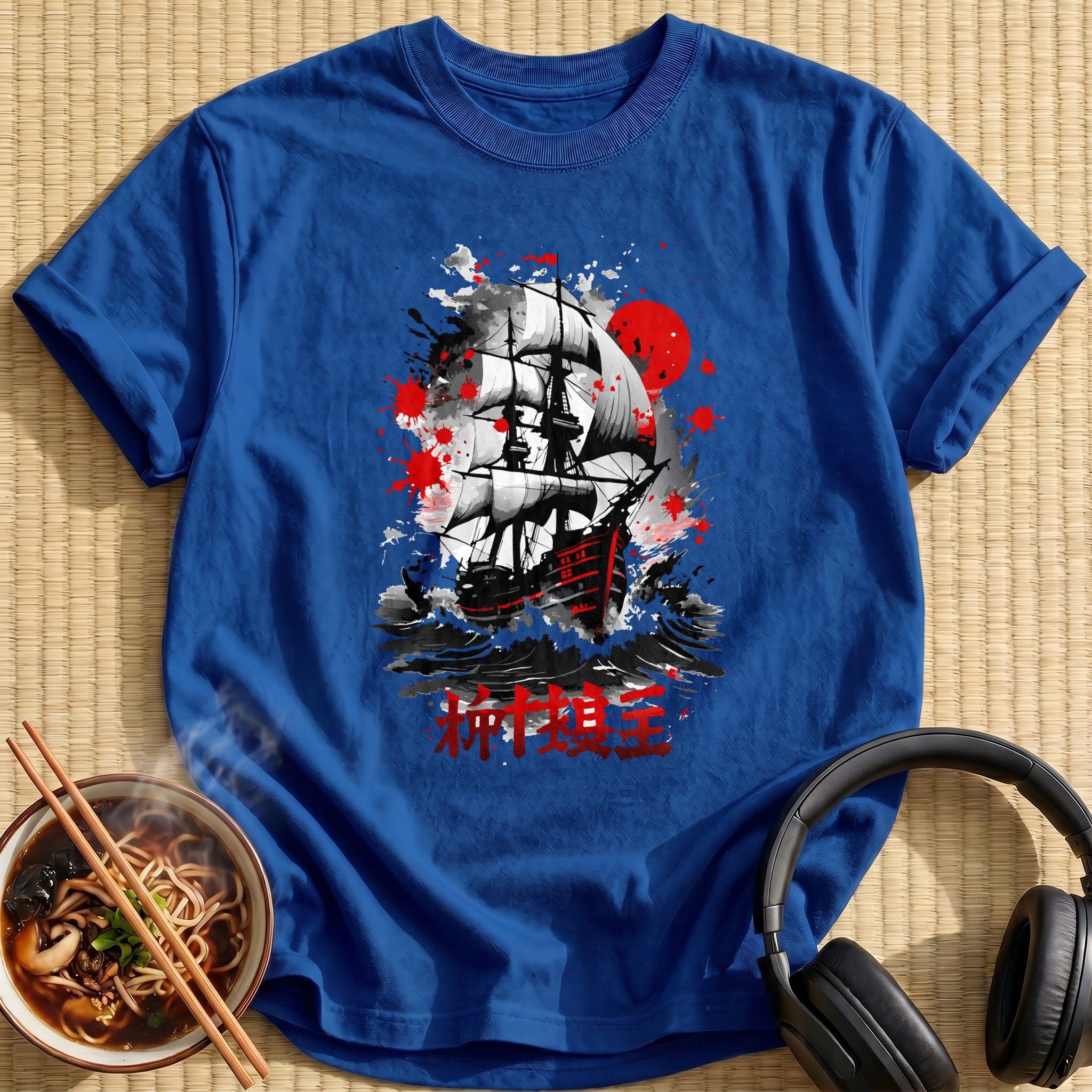 Red Sun Pirate Ship Inksplatter - Royal