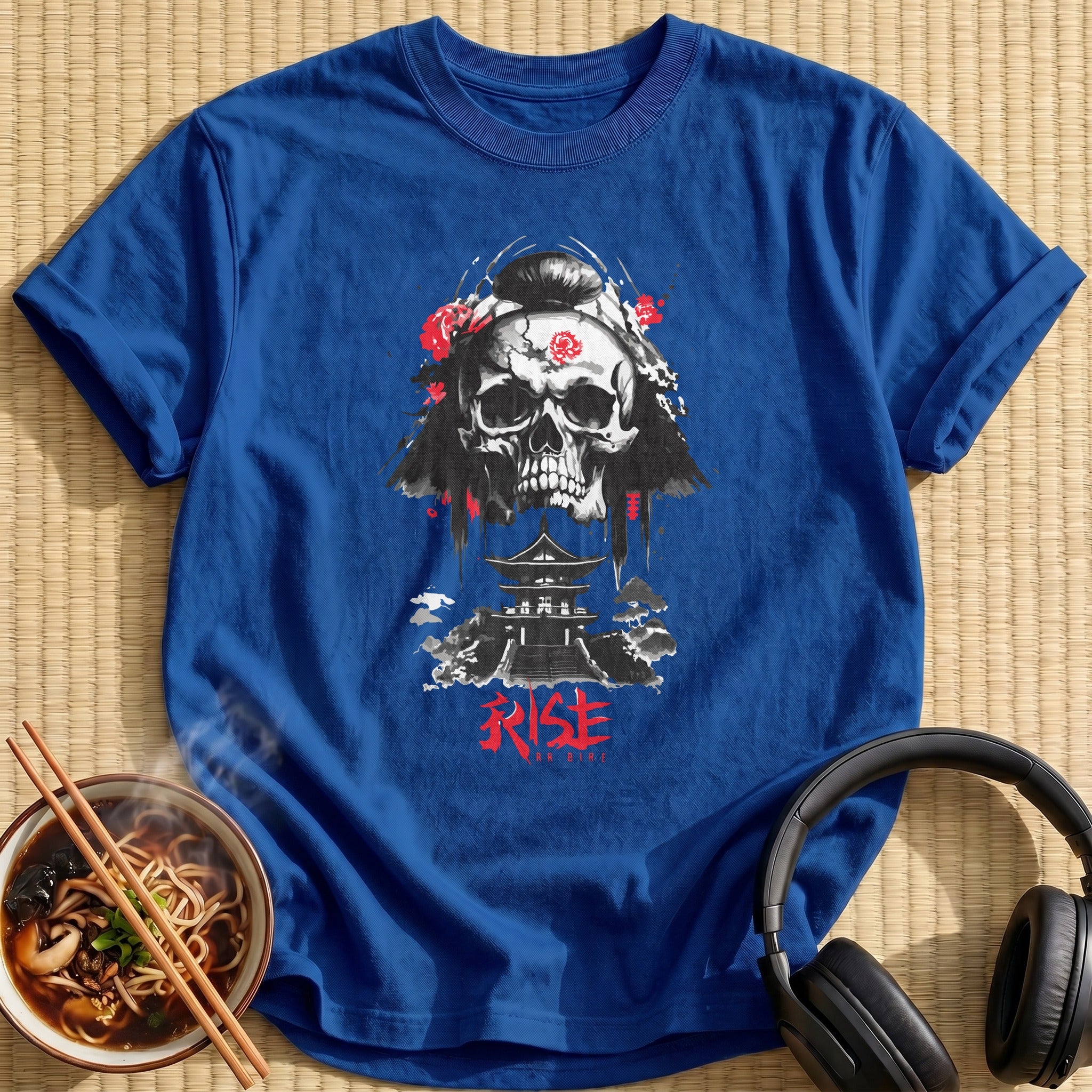 Rise Samurai Skull Temple Ink - Royal