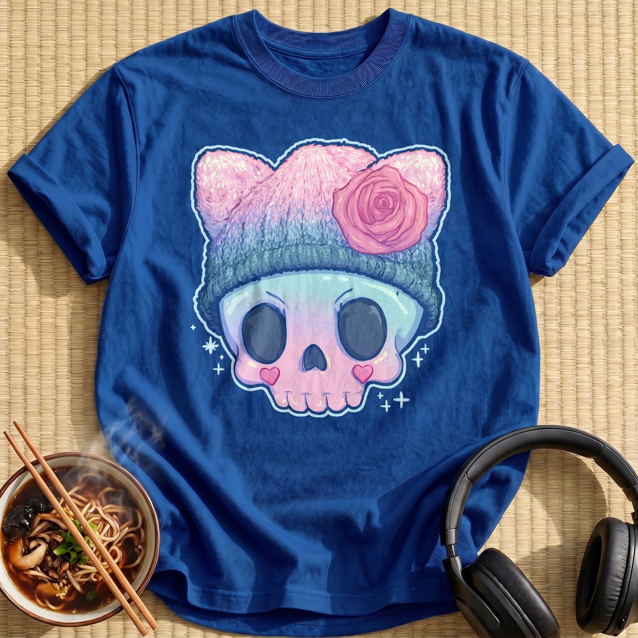 Rose Cat Beanie Skull