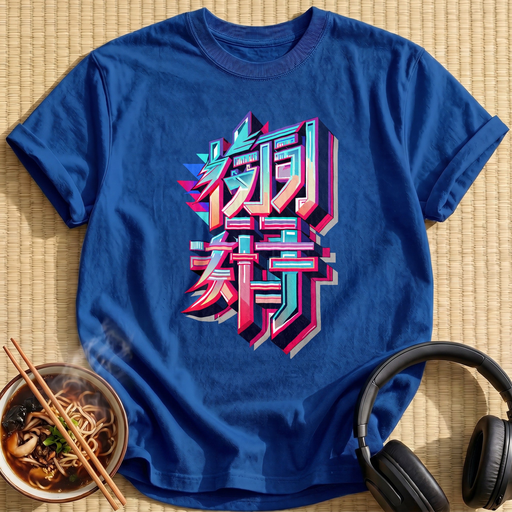 Sharp Neon Chrome Japanese Lettering - Royal