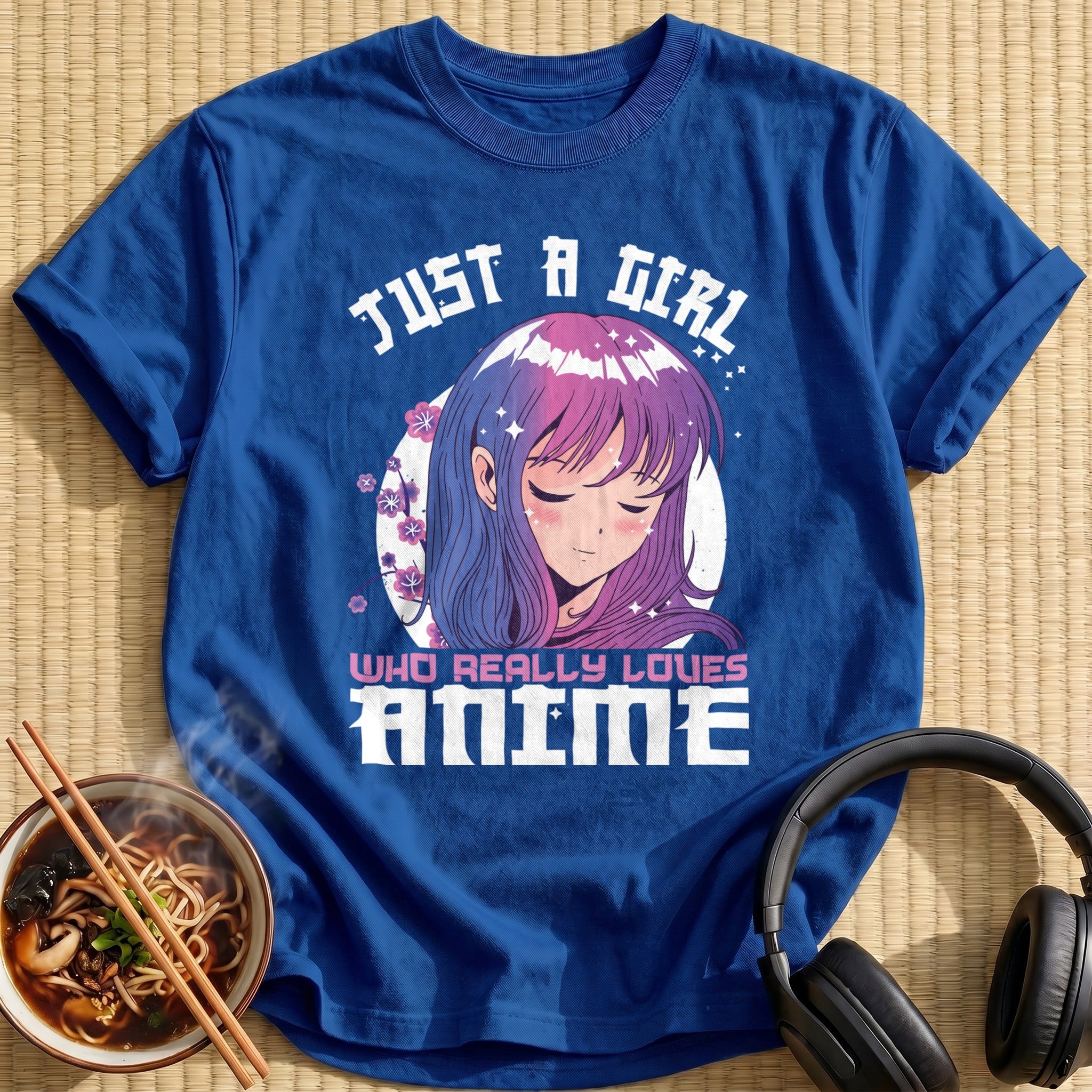 Sleepy Purple Haired Anime Girl Blossoms - Royal