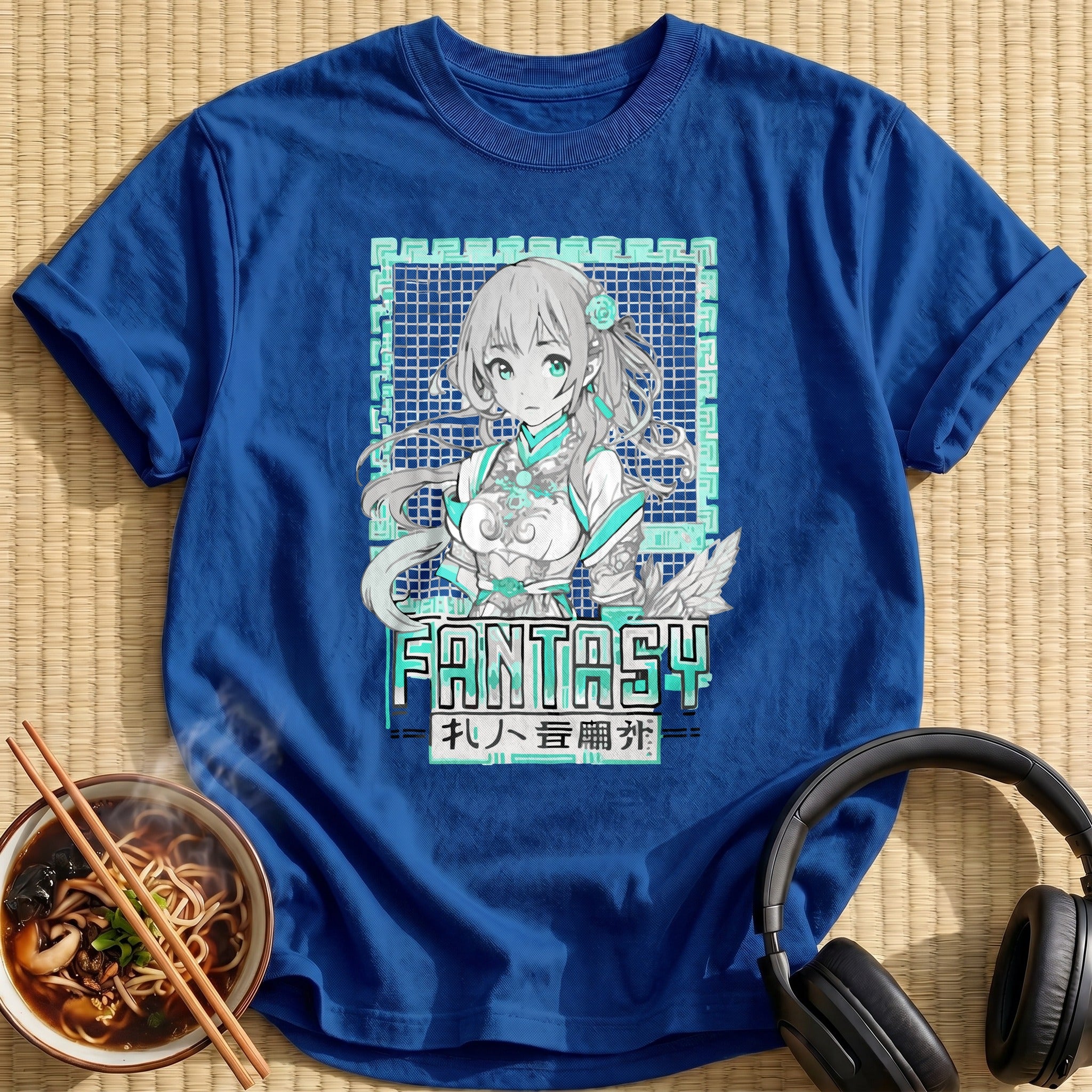 Teal Fantasy Anime Maiden Portrait - Royal