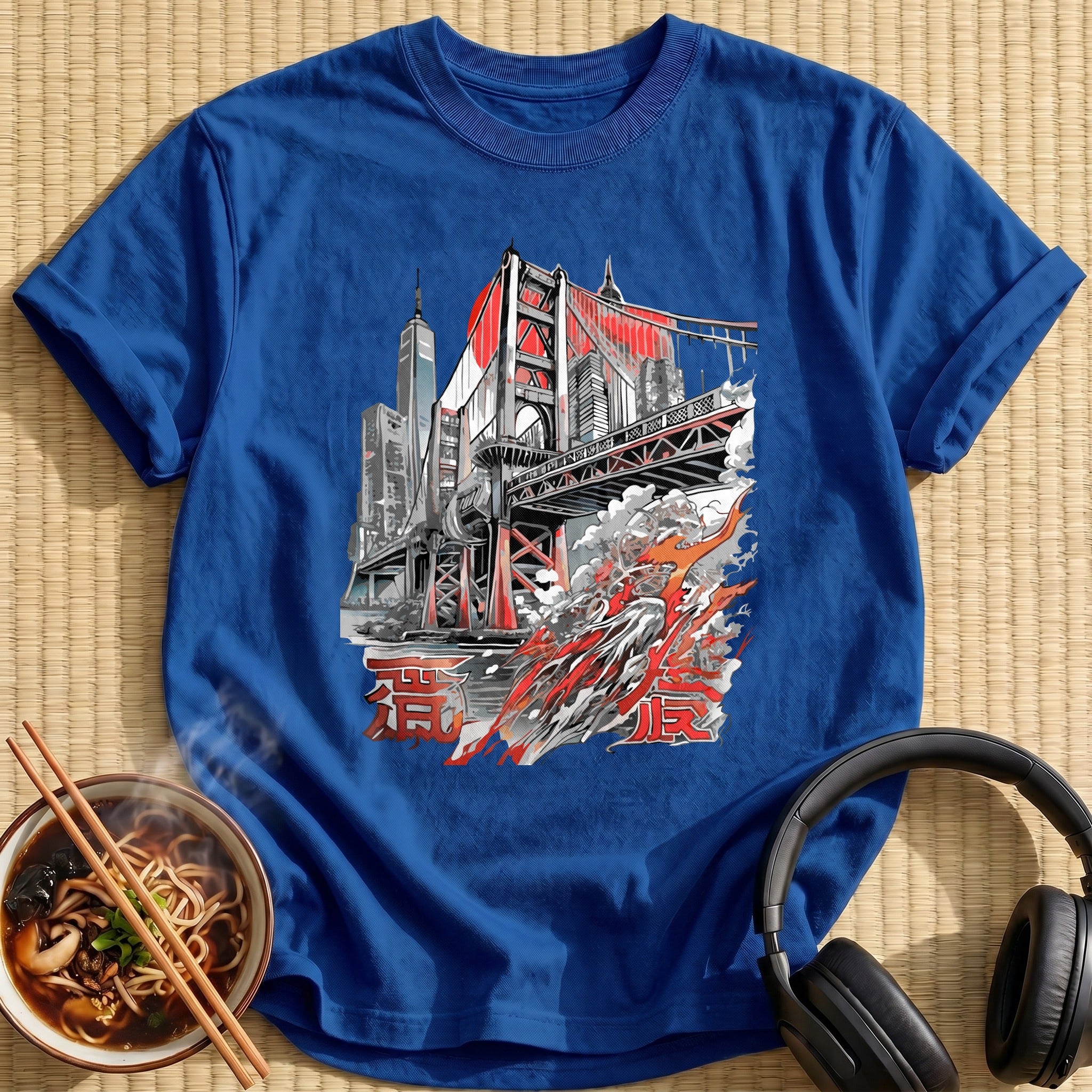 Tokyo Bridge Skyline Crashing Wave - Royal