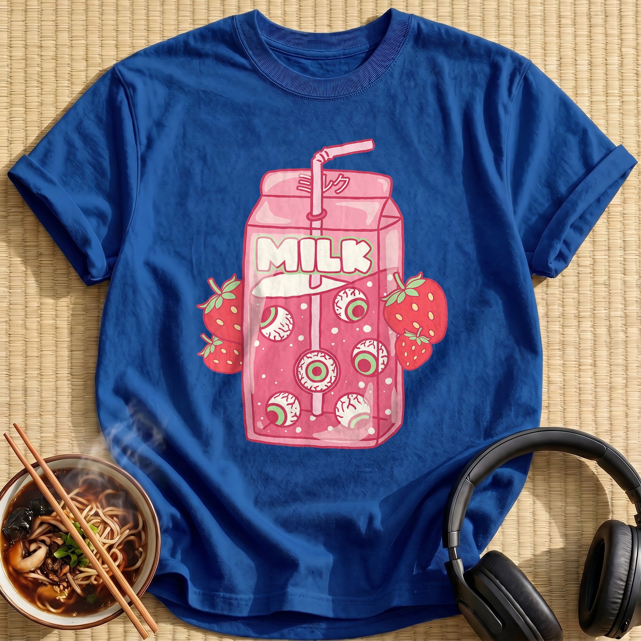 Weirdcore Strawberry Eyeball Milk Carton - Royal