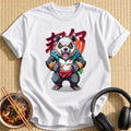 Angry Fighting Panda Warrior Cartoon - White