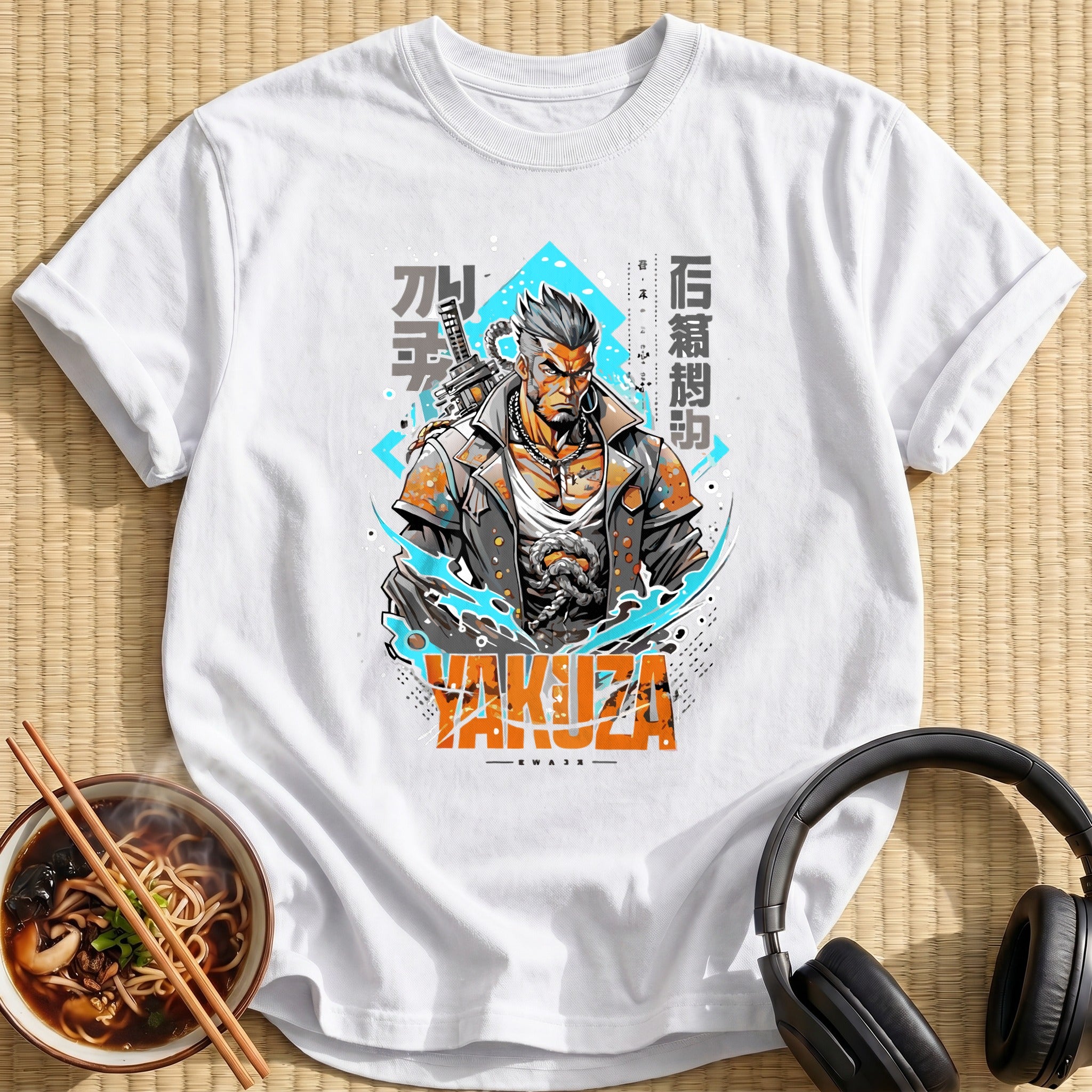 Armed Yakuza Gangster Warrior Portrait - White