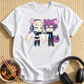 Chibi Cat Ear Couple Hearts - White