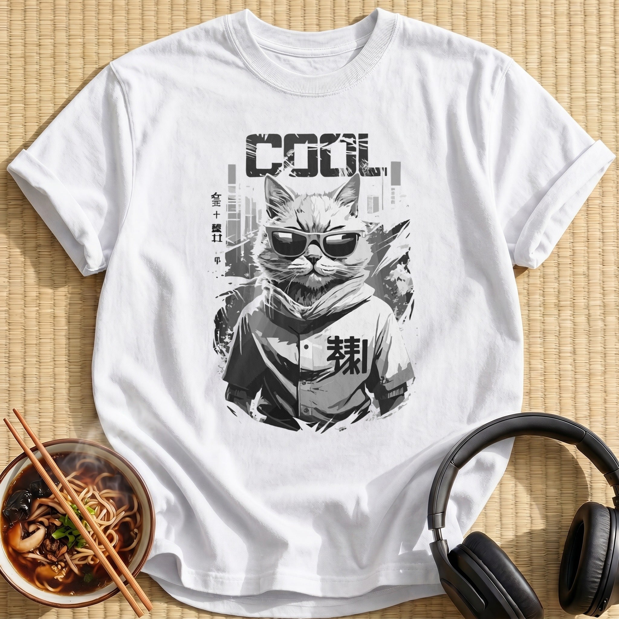Cool Cat Sunglasses Baseball Jersey - White