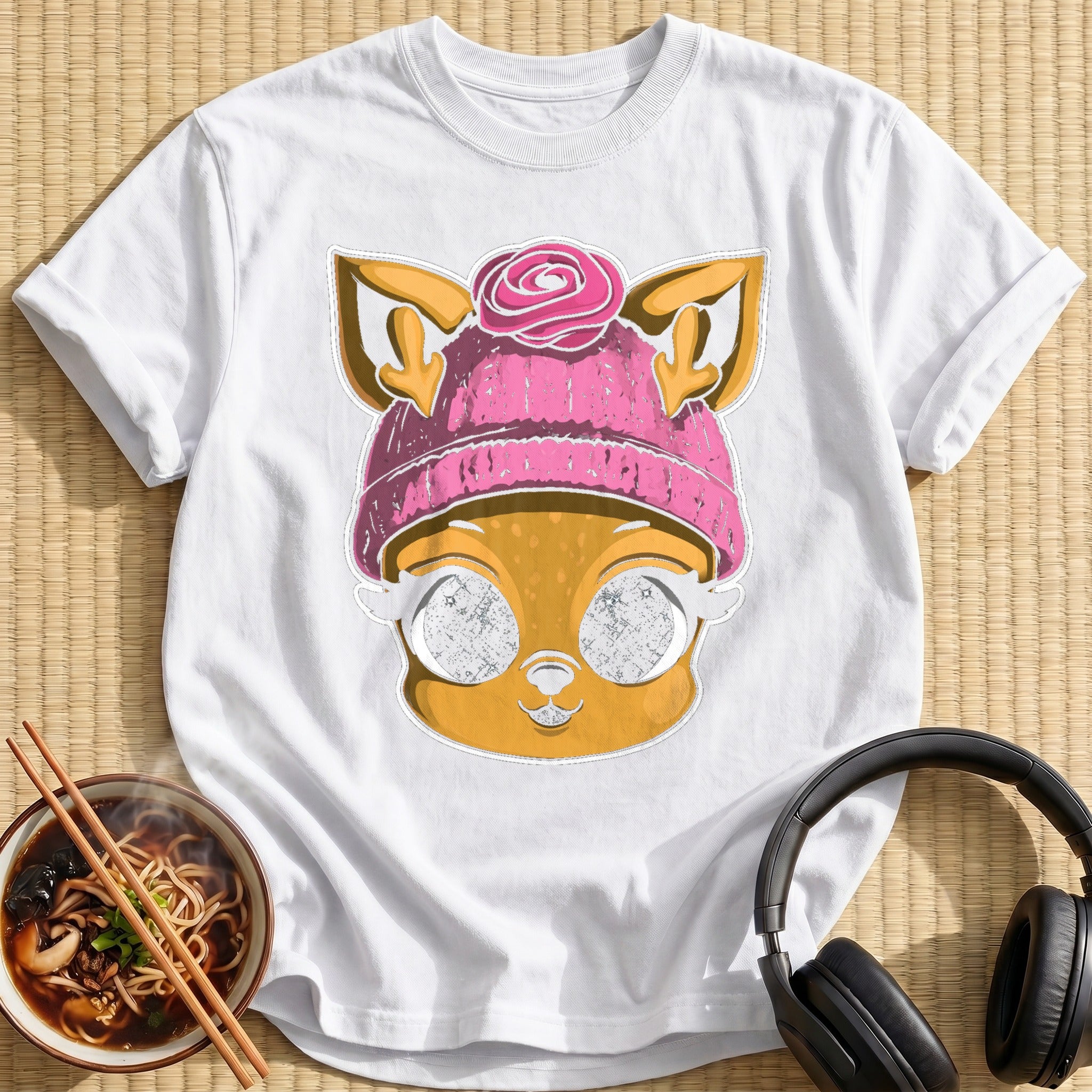 Deer Pink Rose Beanie