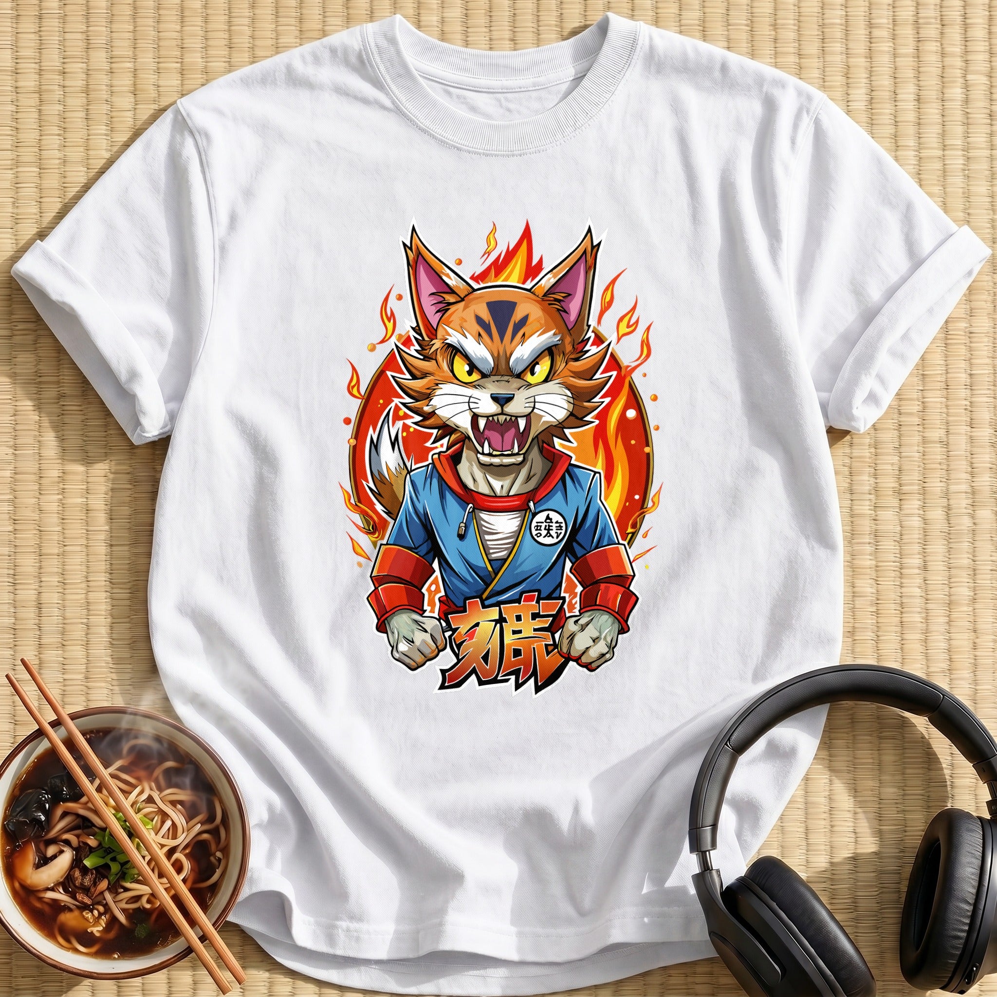 Fierce Fiery Tiger Fighter Mascot - White