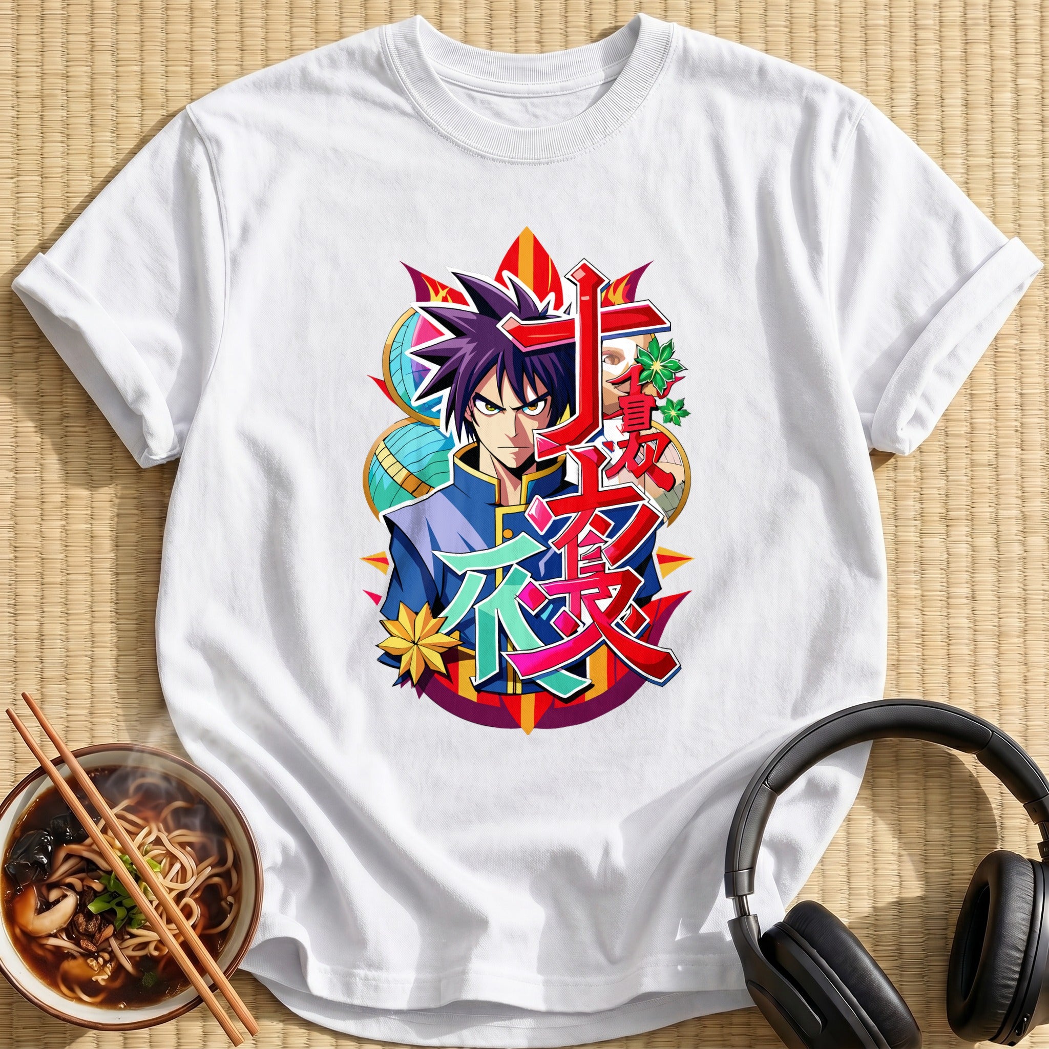 Fierce Spiky Haired Anime Hero - White