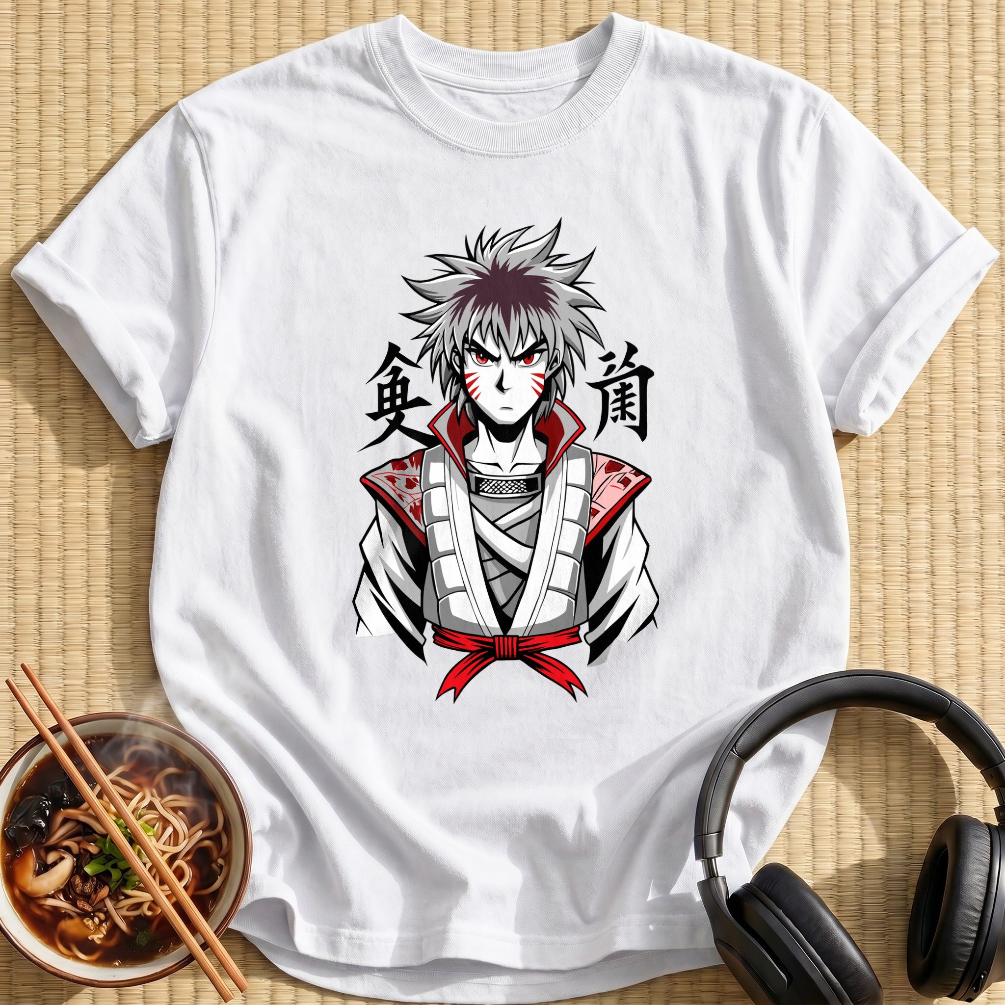 Fierce White Haired Samurai Warrior - White