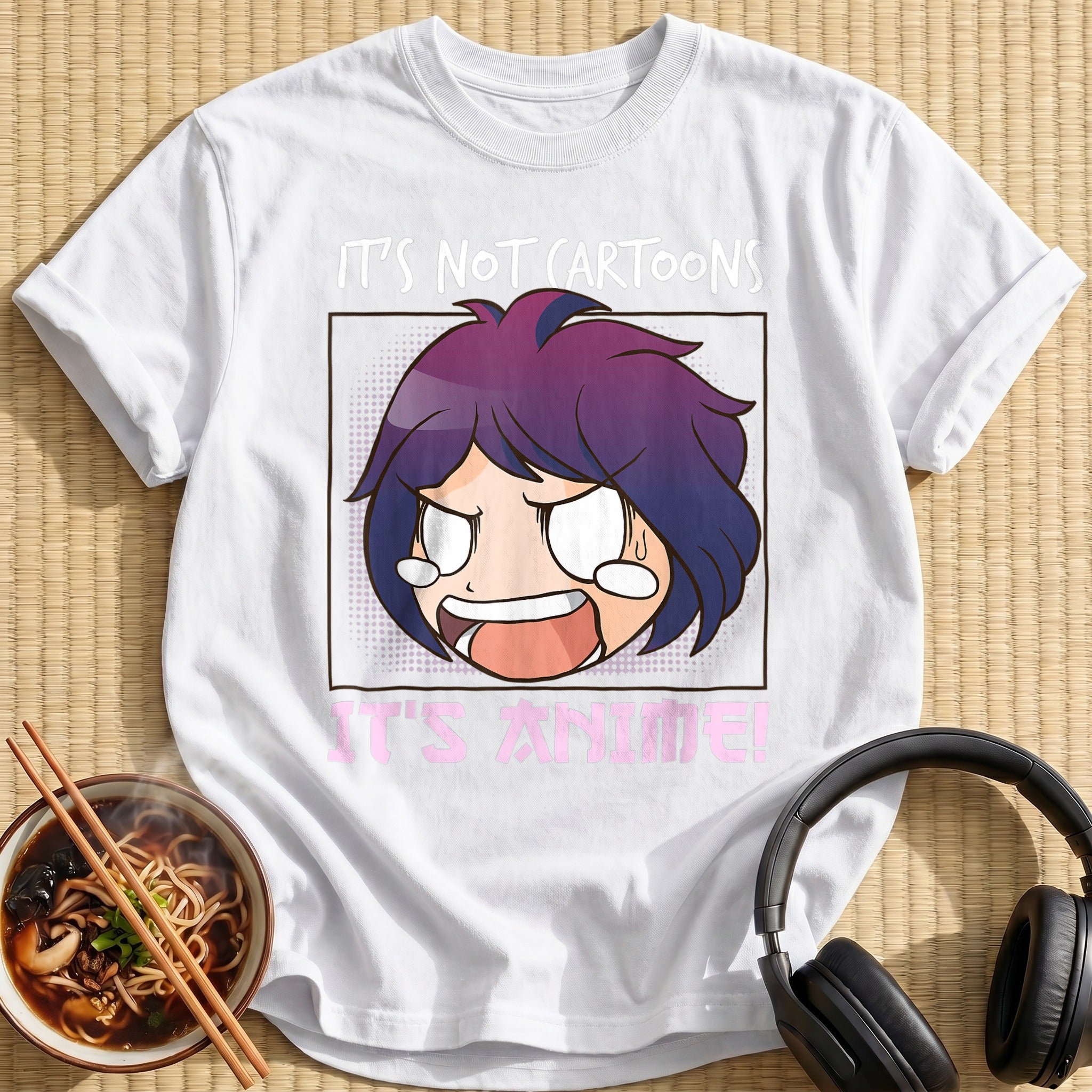 Its Not Cartoons Its Anime Chibi - White