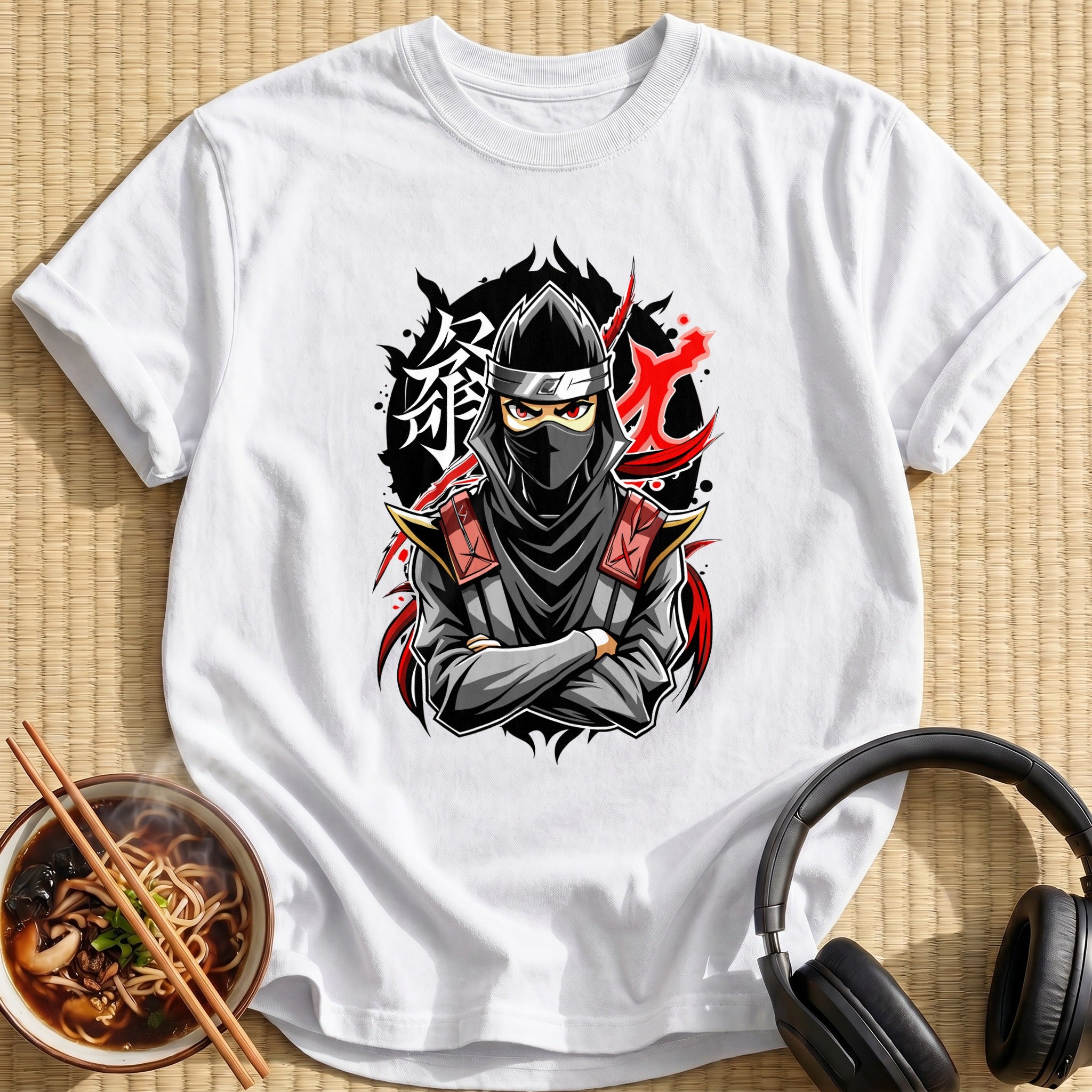 Masked Ninja Warrior Crossed Arms - White