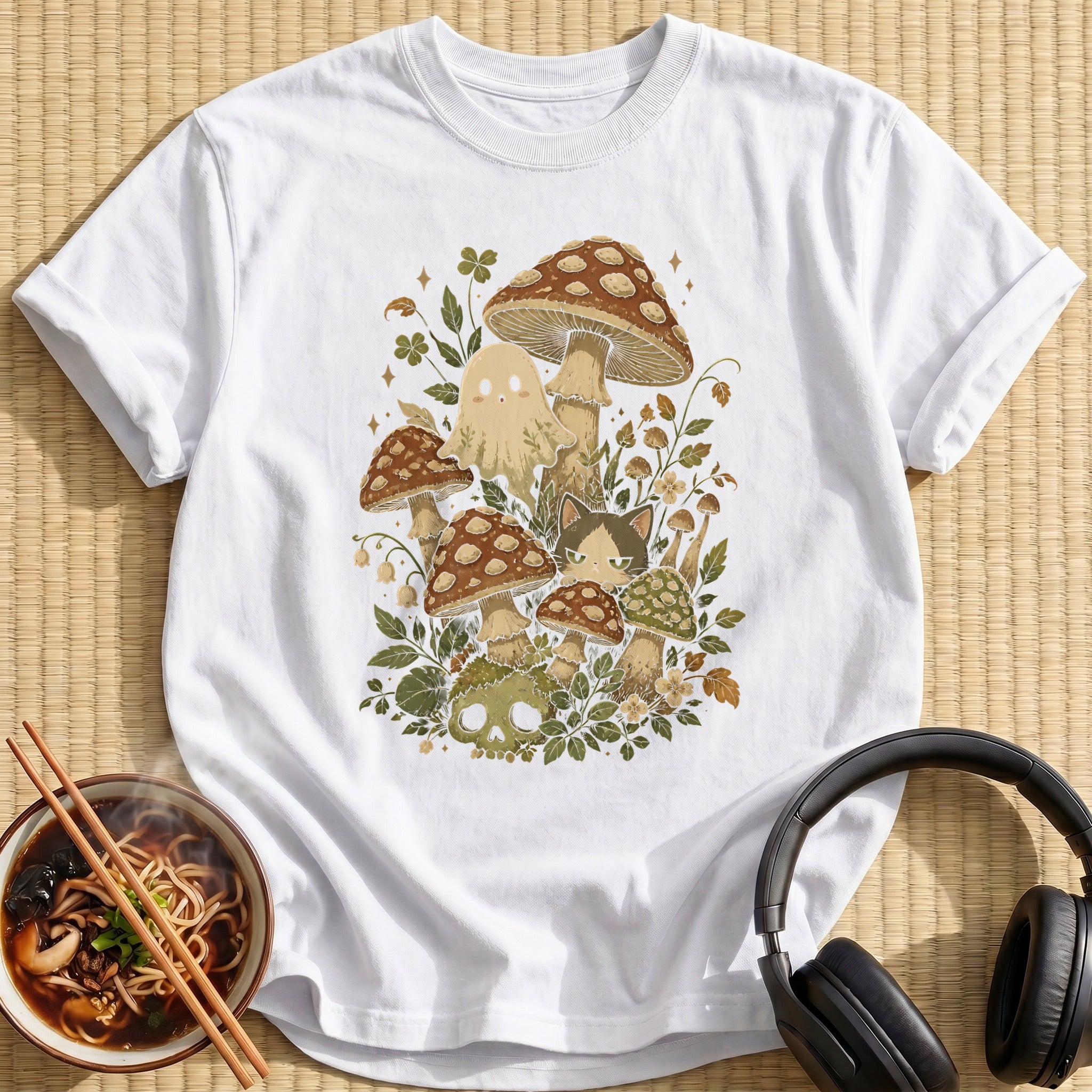 Mushroom Ghost Cat - White
