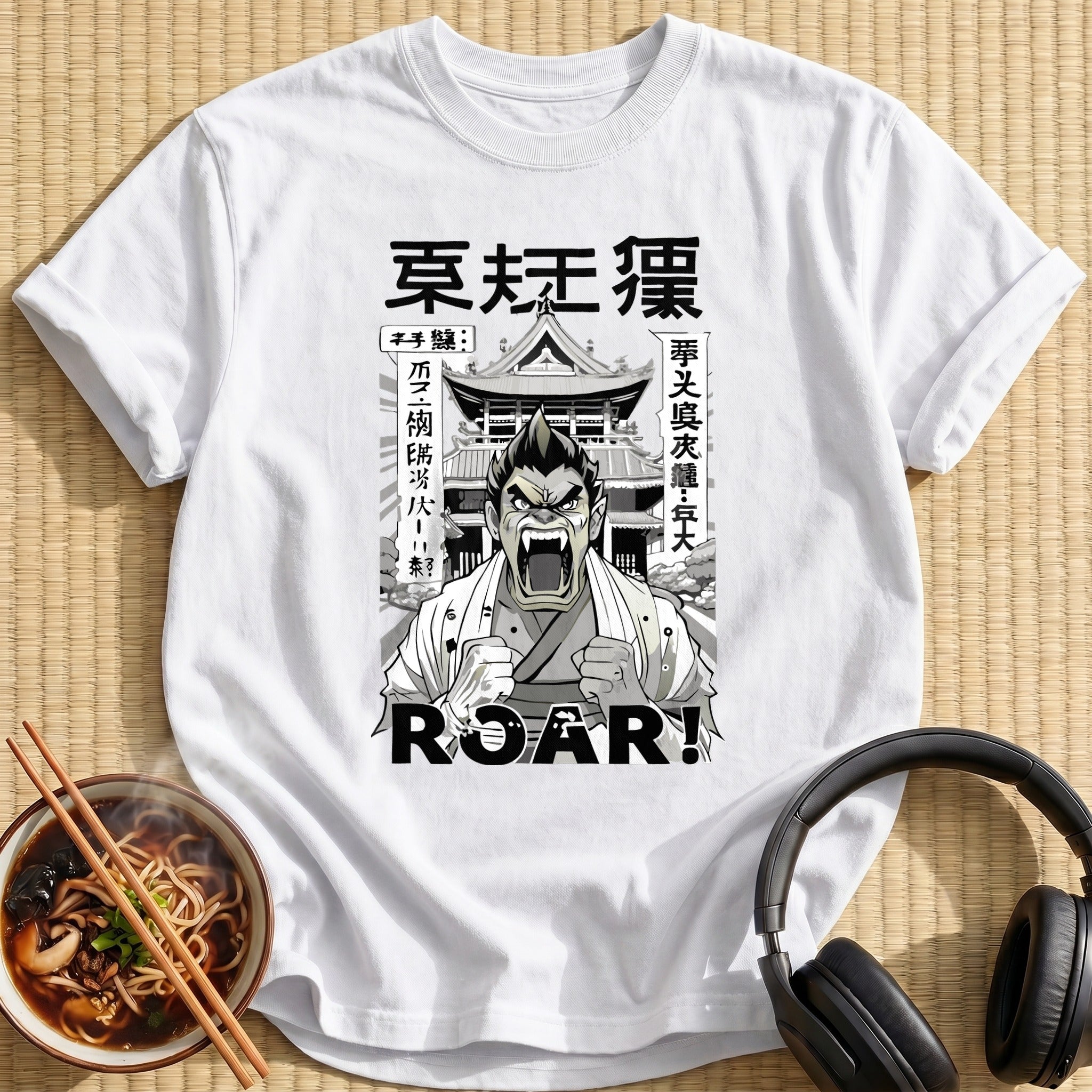 Roaring Samurai Warrior Temple Manga - White