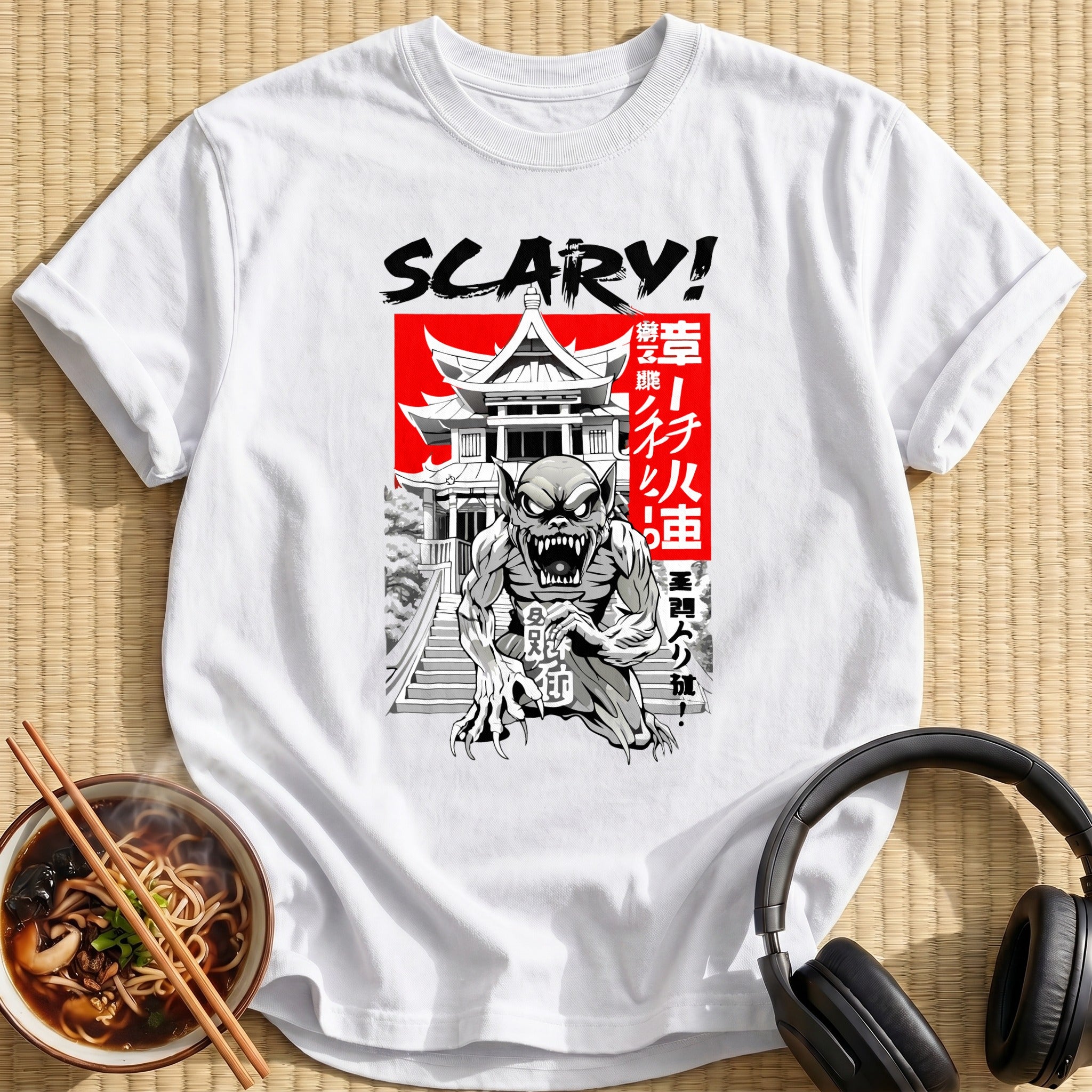 Scary Snarling Goblin Temple Scene - White