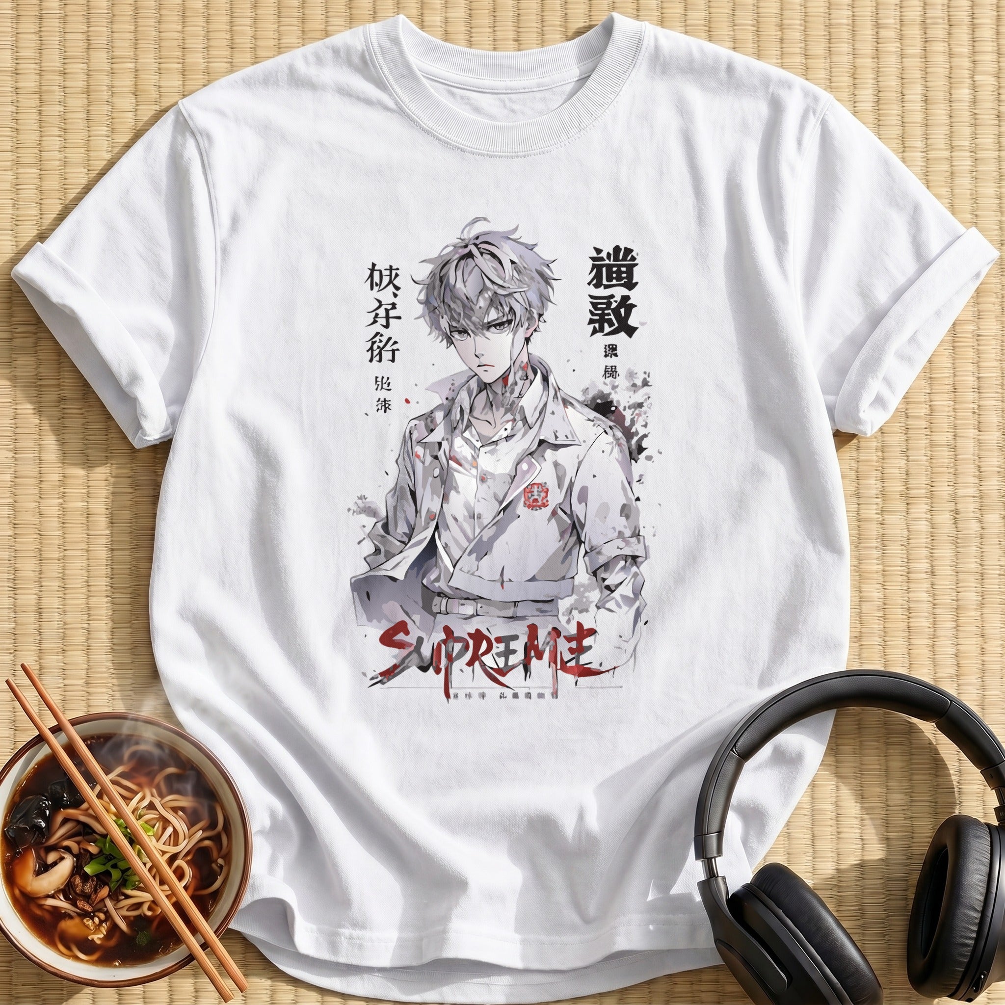 Supreme White Haired Anime Boy - White