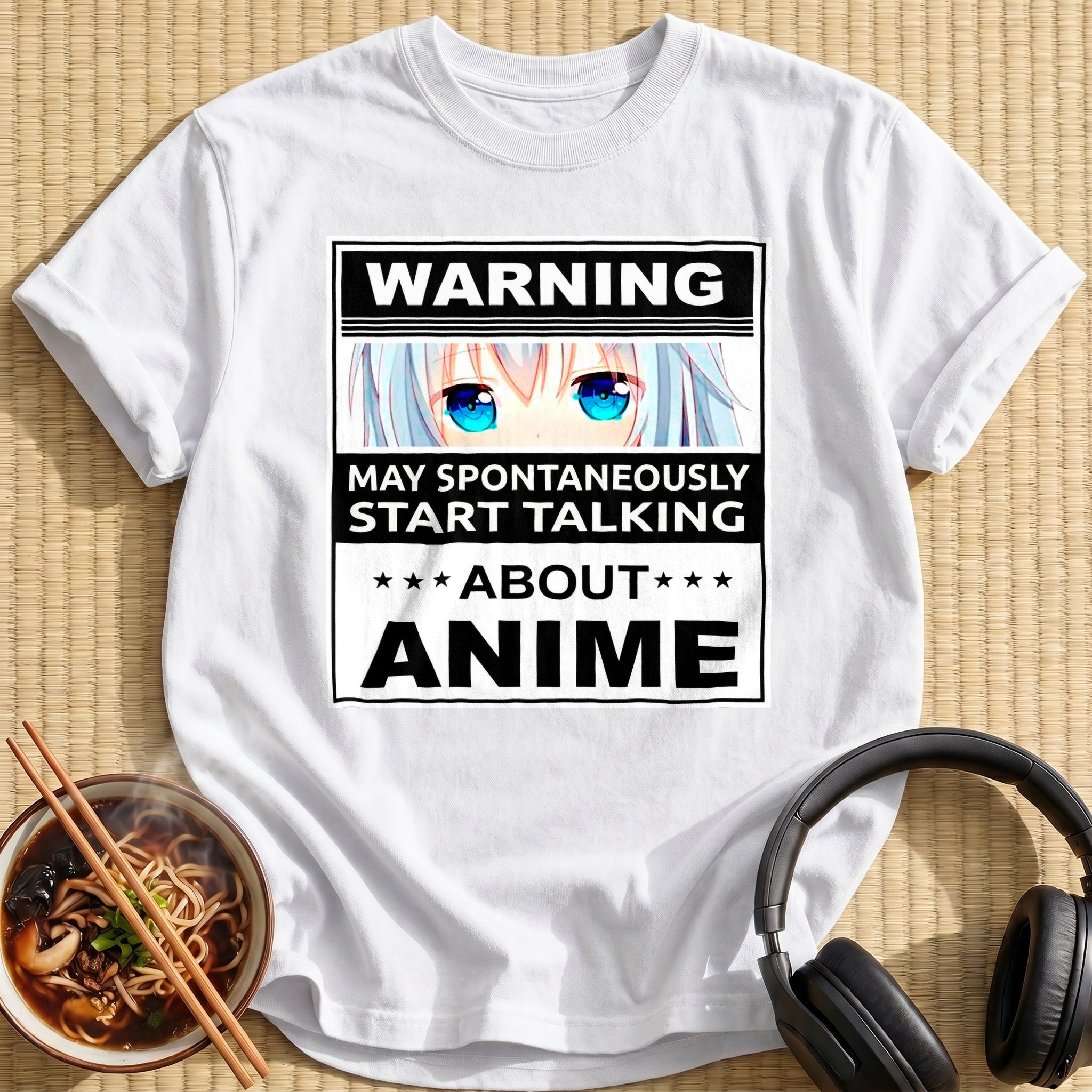 Warning May Start Talking Anime - White