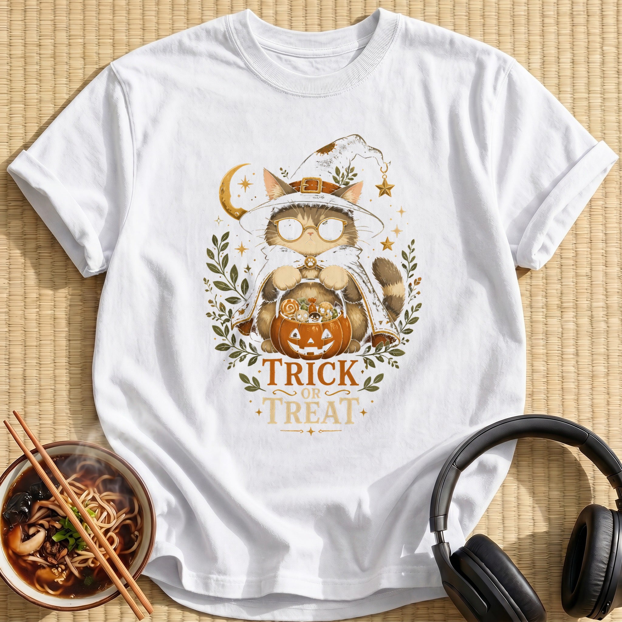 Witch Cat Trick Or Treat - White
