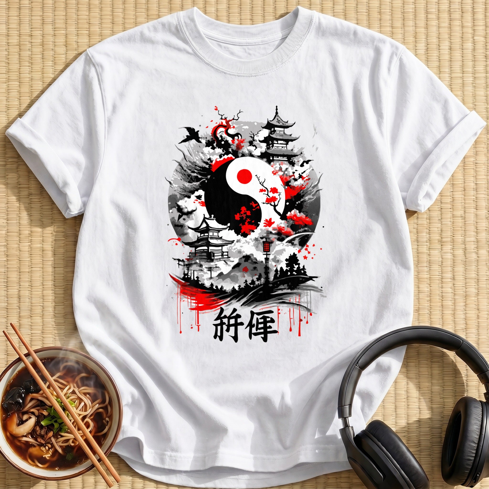Yin Yang Pagoda Cherry Blossom - White